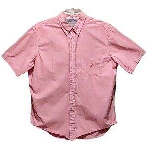 Nautica Men's XL SS Red White Check Shirt
